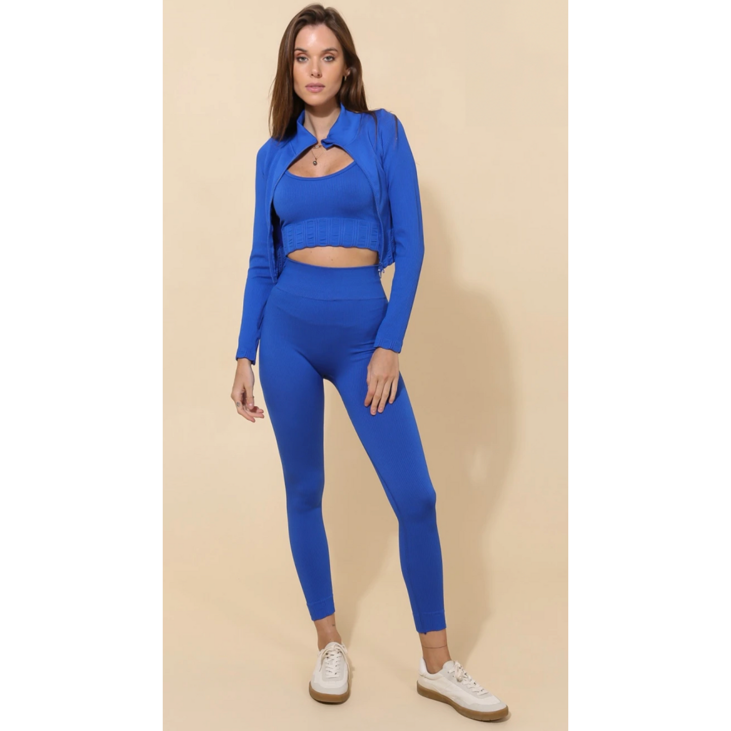 The Sol Set — 3-Piece Activewear Set - Royal Blue